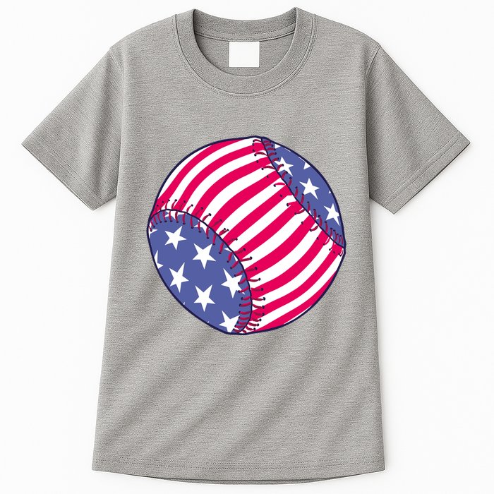 American Flag Baseball Lover Tall T-Shirt