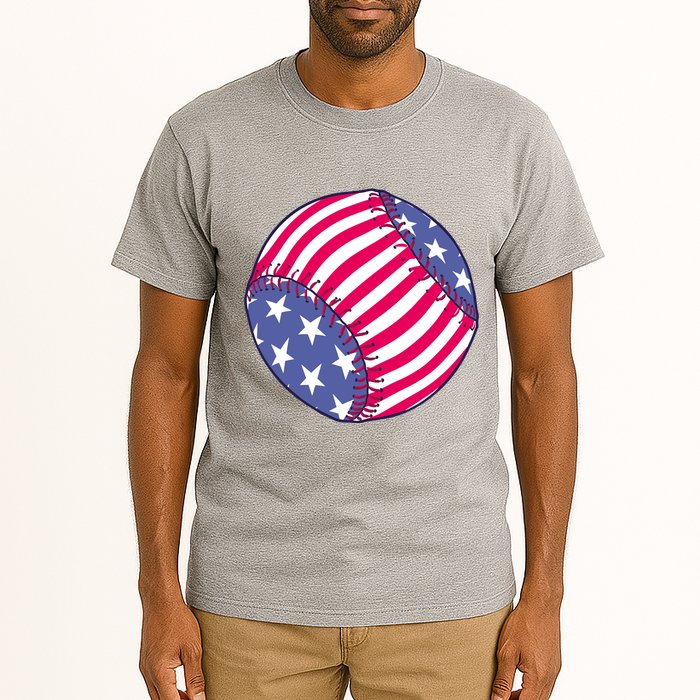 American Flag Baseball Lover Tall T-Shirt