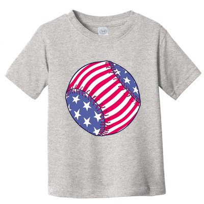 American Flag Baseball Lover Toddler T-Shirt