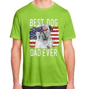 American Flag Best Dog Dad Ever Brussels Griffon Usa Adult ChromaSoft Performance T-Shirt