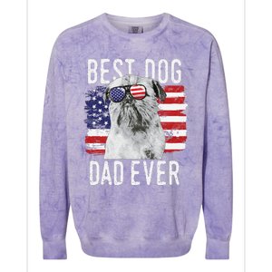 American Flag Best Dog Dad Ever Brussels Griffon Usa Colorblast Crewneck Sweatshirt