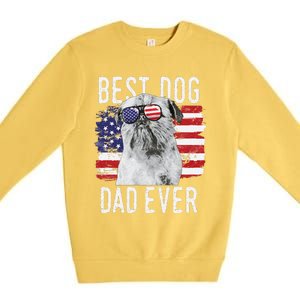 American Flag Best Dog Dad Ever Brussels Griffon Usa Premium Crewneck Sweatshirt