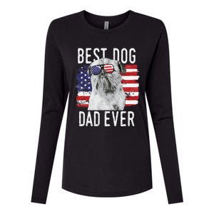 American Flag Best Dog Dad Ever Brussels Griffon Usa Womens Cotton Relaxed Long Sleeve T-Shirt