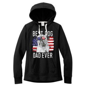 American Flag Best Dog Dad Ever Brussels Griffon Usa Women's Fleece Hoodie