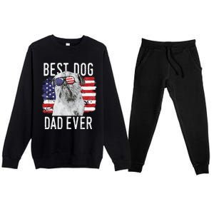 American Flag Best Dog Dad Ever Brussels Griffon Usa Premium Crewneck Sweatsuit Set