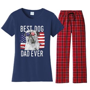 American Flag Best Dog Dad Ever Brussels Griffon Usa Women's Flannel Pajama Set