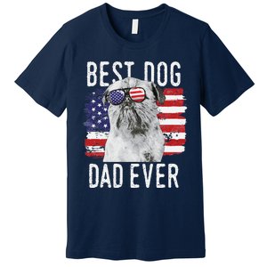 American Flag Best Dog Dad Ever Brussels Griffon Usa Premium T-Shirt