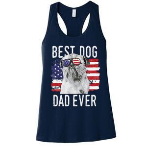 American Flag Best Dog Dad Ever Brussels Griffon Usa Women's Racerback Tank