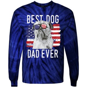 American Flag Best Dog Dad Ever Brussels Griffon Usa Tie-Dye Long Sleeve Shirt