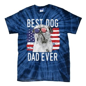 American Flag Best Dog Dad Ever Brussels Griffon Usa Tie-Dye T-Shirt