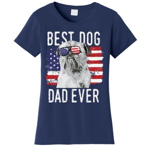 American Flag Best Dog Dad Ever Brussels Griffon Usa Women's T-Shirt