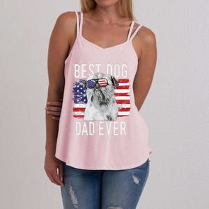 American Flag Best Dog Dad Ever Brussels Griffon Usa Women's Strappy Tank