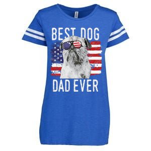 American Flag Best Dog Dad Ever Brussels Griffon Usa Enza Ladies Jersey Football T-Shirt