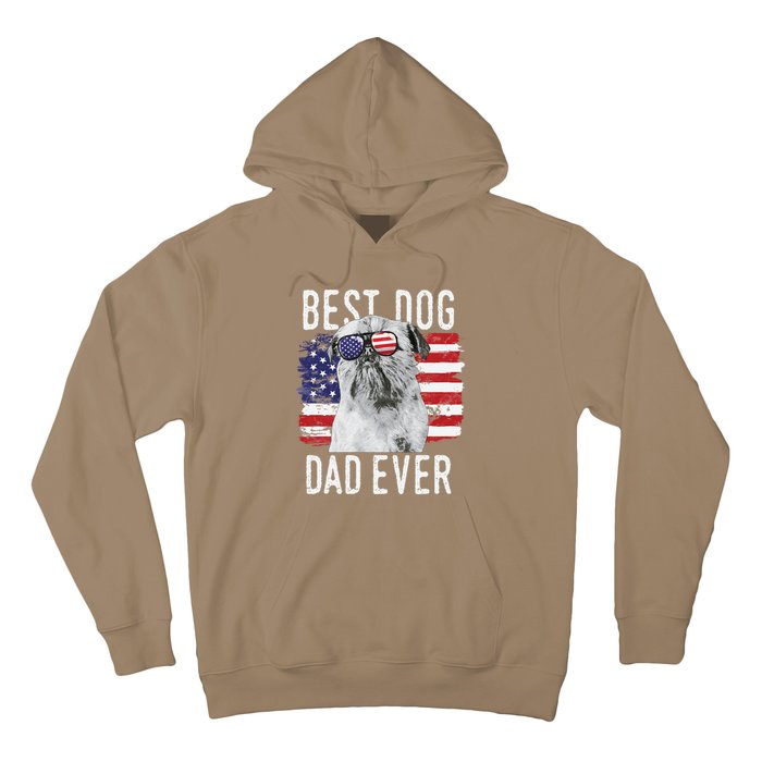 American Flag Best Dog Dad Ever Brussels Griffon Usa Hoodie