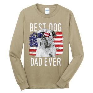 American Flag Best Dog Dad Ever Brussels Griffon Usa Tall Long Sleeve T-Shirt