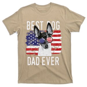 American Flag Best Dog Dad Ever Toy Fox Terriers Usa T-Shirt