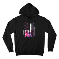 American Flag Breast Cancer and Domestic Violence Awareness Hoodie