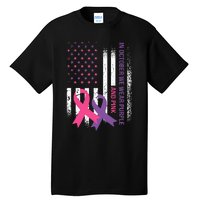 American Flag Breast Cancer and Domestic Violence Awareness Tall T-Shirt