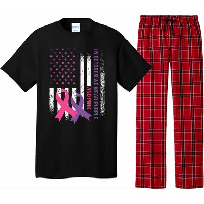 American Flag Breast Cancer and Domestic Violence Awareness Pajama Set