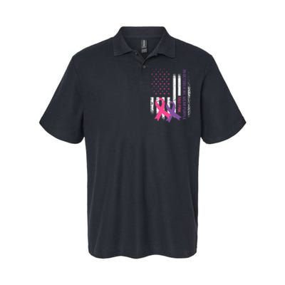 American Flag Breast Cancer and Domestic Violence Awareness Softstyle Adult Sport Polo