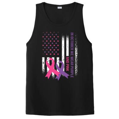 American Flag Breast Cancer and Domestic Violence Awareness PosiCharge Competitor Tank