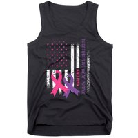 American Flag Breast Cancer and Domestic Violence Awareness Tank Top