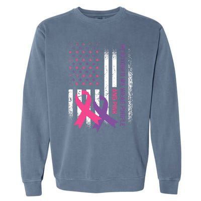 American Flag Breast Cancer and Domestic Violence Awareness Garment-Dyed Sweatshirt