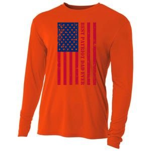 American Flag Best Patriot Dad Ever Patriotic Fathers Day Gift Cooling Performance Long Sleeve Crew