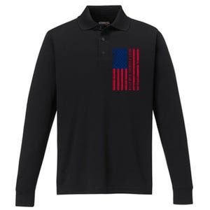 American Flag Best Patriot Dad Ever Patriotic Fathers Day Gift Performance Long Sleeve Polo