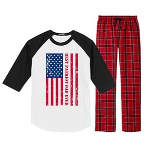 American Flag Best Patriot Dad Ever Patriotic Fathers Day Gift Raglan Sleeve Pajama Set