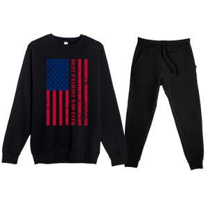 American Flag Best Patriot Dad Ever Patriotic Fathers Day Gift Premium Crewneck Sweatsuit Set