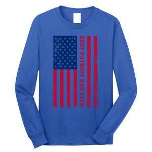 American Flag Best Patriot Dad Ever Patriotic Fathers Day Gift Long Sleeve Shirt