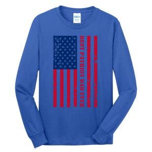 American Flag Best Patriot Dad Ever Patriotic Fathers Day Gift Tall Long Sleeve T-Shirt