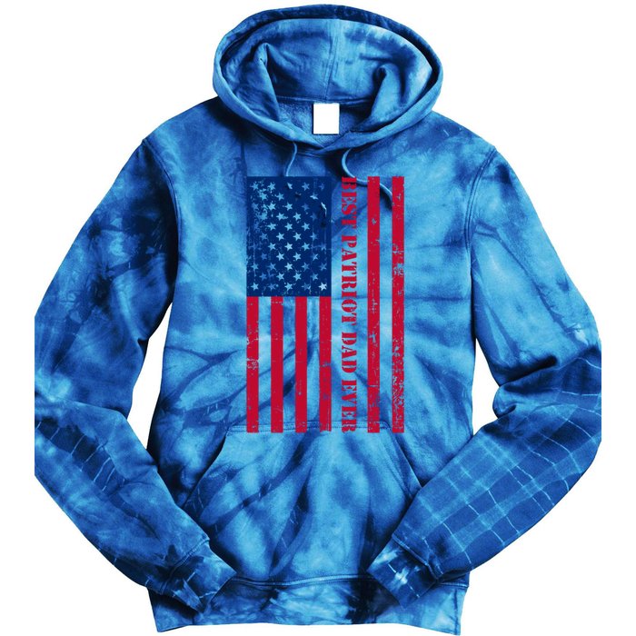 American Flag Best Patriot Dad Ever Patriotic Fathers Day Gift Tie Dye Hoodie