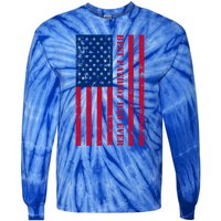 American Flag Best Patriot Dad Ever Patriotic Fathers Day Gift Tie-Dye Long Sleeve Shirt