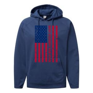 American Flag Best Patriot Dad Ever Patriotic Fathers Day Gift Performance Fleece Hoodie