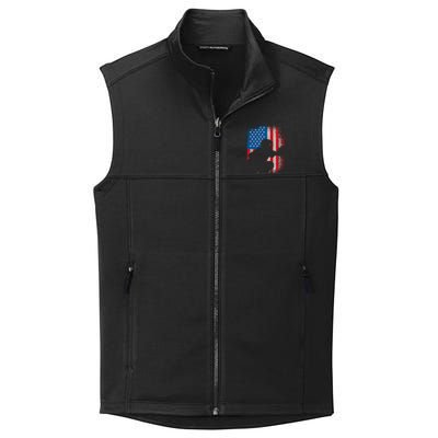 American Flag Baseball Catcher Design USA Flag Baseball Collective Smooth Fleece Vest