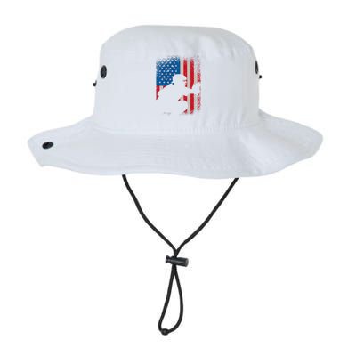 American Flag Baseball Catcher Design USA Flag Baseball Legacy Cool Fit Booney Bucket Hat