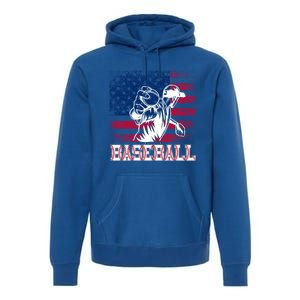 American Flag Baseball Player Batter Funny Game Day Gift Premium Hoodie