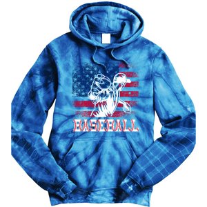 American Flag Baseball Player Batter Funny Game Day Gift Tie Dye Hoodie