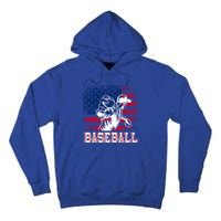 American Flag Baseball Player Batter Funny Game Day Gift Tall Hoodie