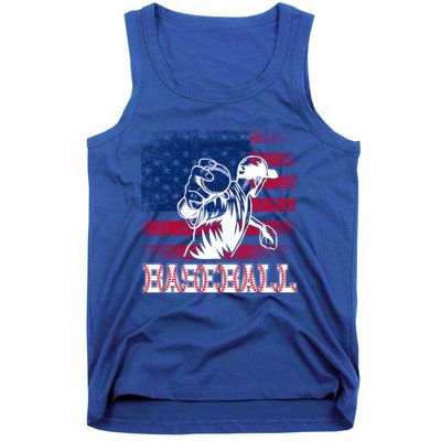 American Flag Baseball Player Batter Funny Game Day Gift Tank Top