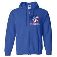 American Flag Baseball Player Batter Funny Game Day Gift Full Zip Hoodie