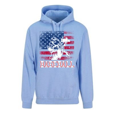 American Flag Baseball Player Batter Funny Game Day Gift Unisex Surf Hoodie