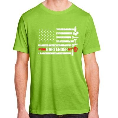 American Flag Bartending Bar Working Bartender Gift Adult ChromaSoft Performance T-Shirt