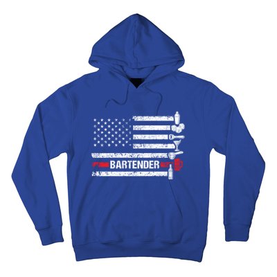 American Flag Bartending Bar Working Bartender Gift Hoodie