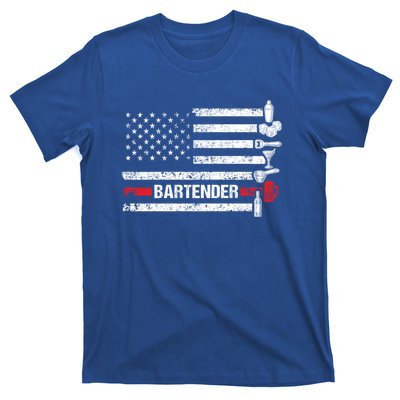 American Flag Bartending Bar Working Bartender Gift T-Shirt