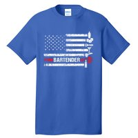 American Flag Bartending Bar Working Bartender Gift Tall T-Shirt