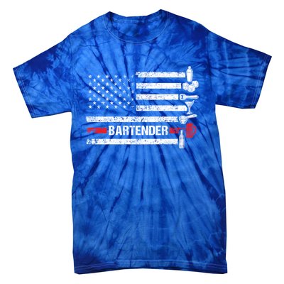 American Flag Bartending Bar Working Bartender Gift Tie-Dye T-Shirt