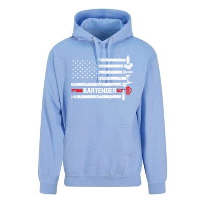 American Flag Bartending Bar Working Bartender Gift Unisex Surf Hoodie